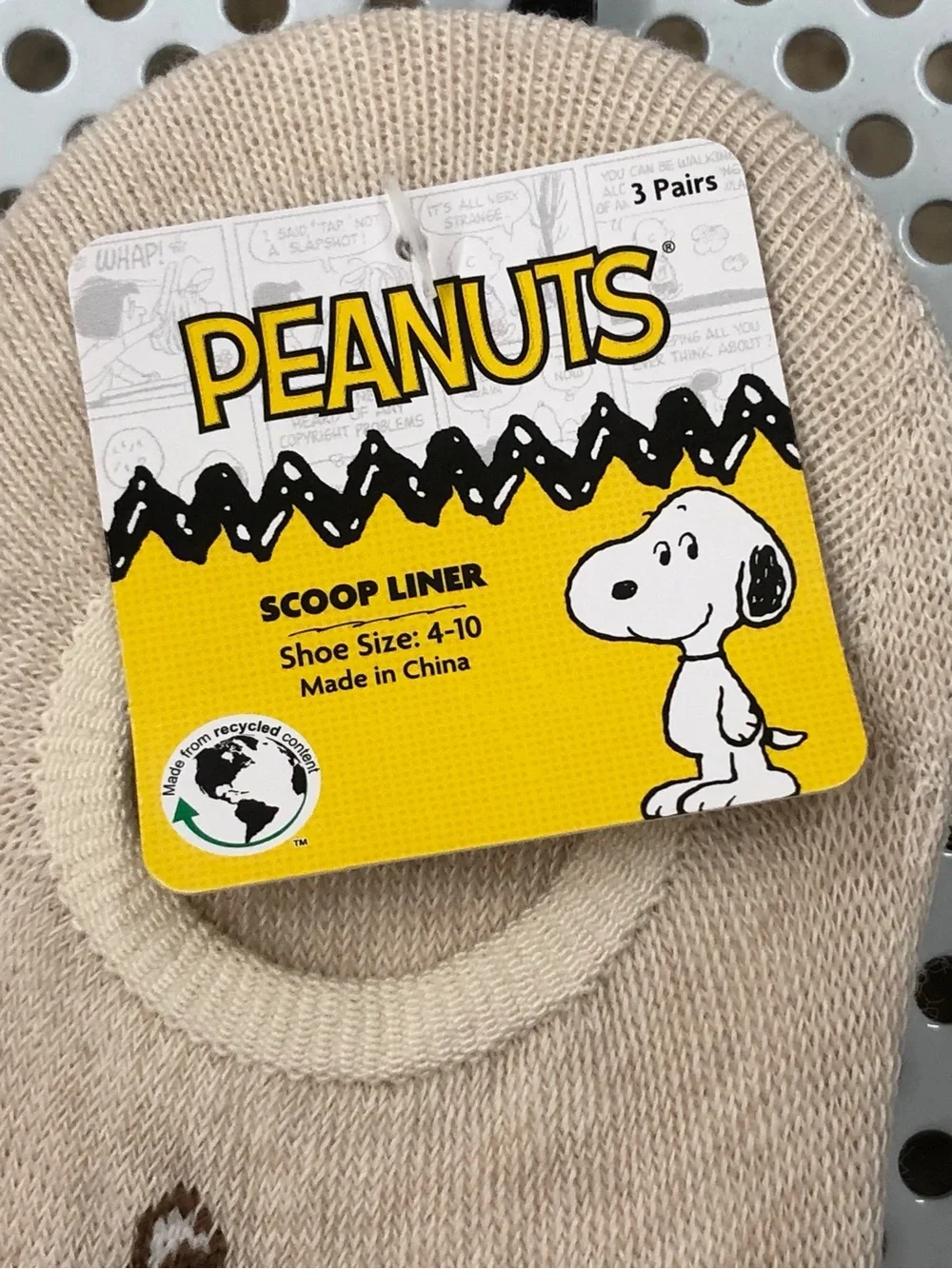 🌶️$5🌶️ NEW PEANUTS Scoop Liner Socks 3-Pack Shoe Size 4-10 Women's